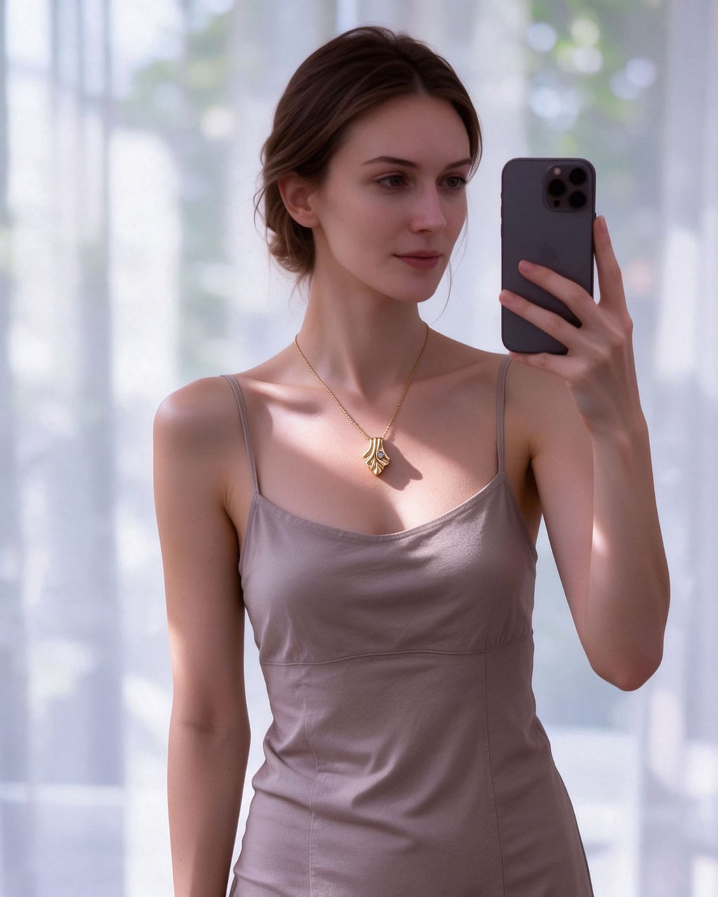 The Soie Pendant — Sculptural 18K Gold Vermeil Drape Necklace